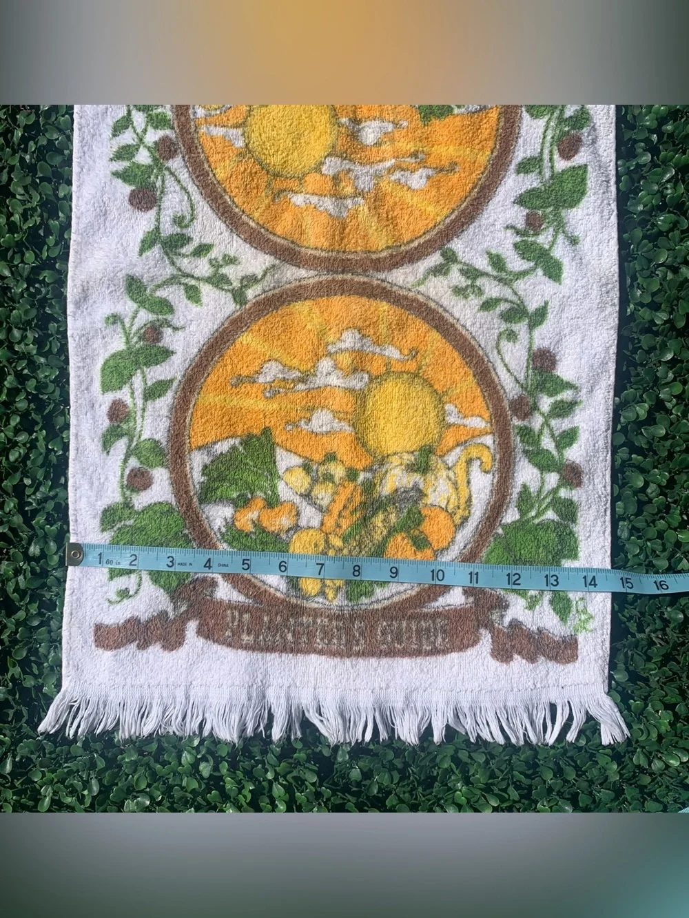 Vintage 70s Sayco Planter’s Guide Gardener Vegetable Patch & Sun Dish Towel